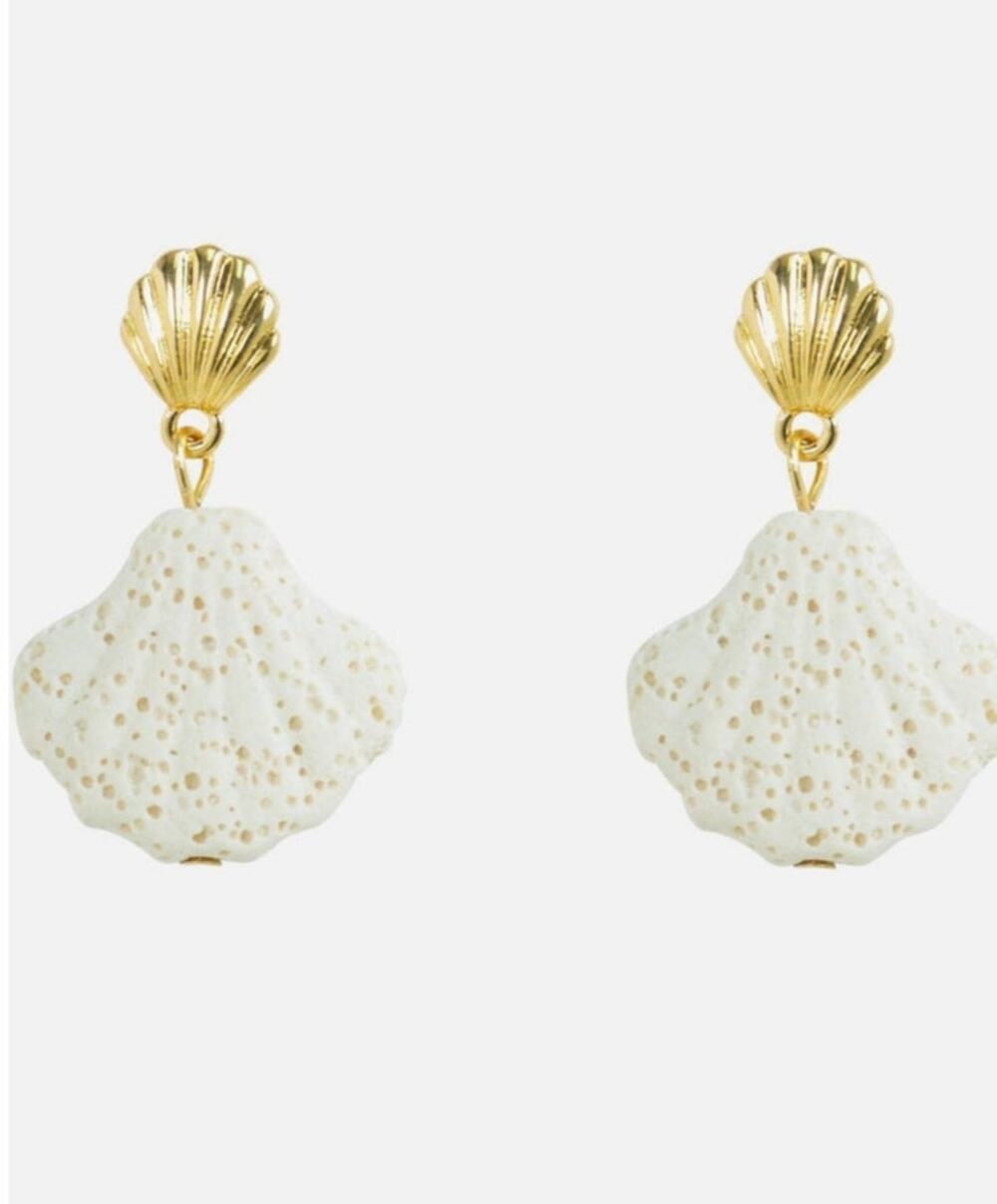 Beach Mode Coastal Frost Coral Drop Earrings